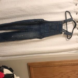 Abercrombie & Fitch denim cropped overalls